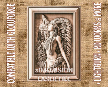 Native american 3d illusion & laser-ready files - 3DWave.us